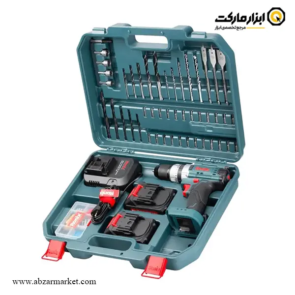 کیت دریل شارژی چکشی رونیکس لیتیوم 20 ولت 53 پارچه مدل RS-8619