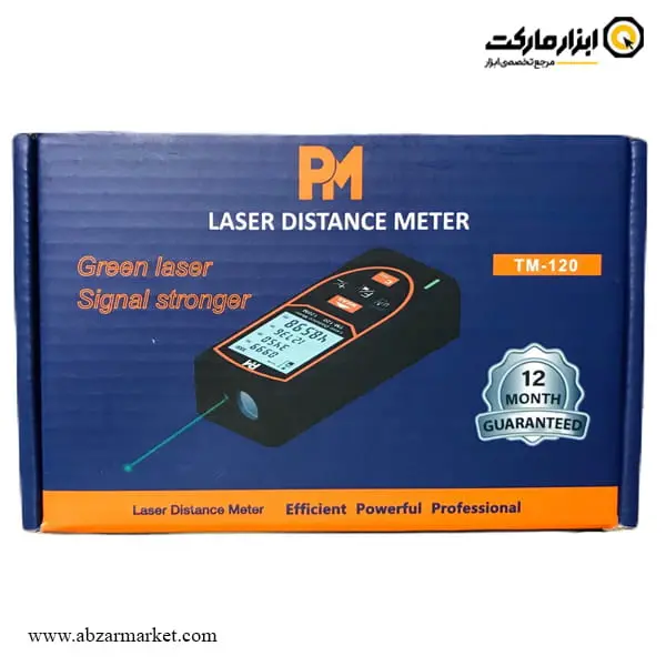 متر لیزری PM نور سبز 120 متری مدل TMG120