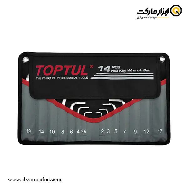 ست آچار آلن شش گوش تاپ تول کوتاه 14 عددی مدل GPAQ1401