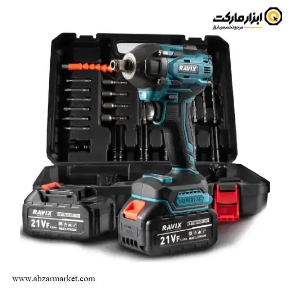 بکس شارژی راویکس 1/2 اینچ براشلس 21 ولت مدل RX-350A