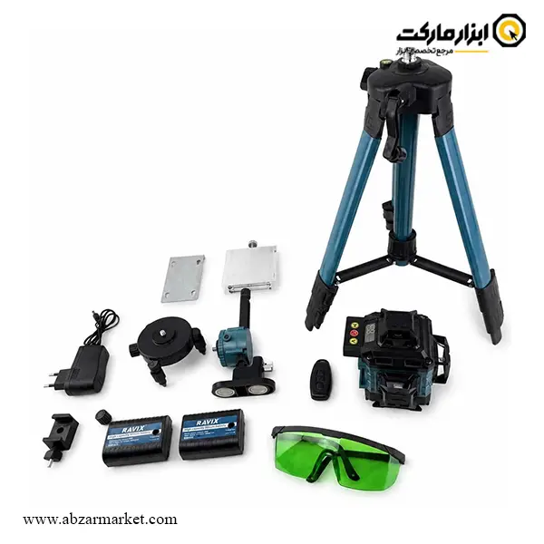 تراز لیزری راویکس 16 خط 360 درجه نور سبز ریموت دار با پایه مدل RX-16L