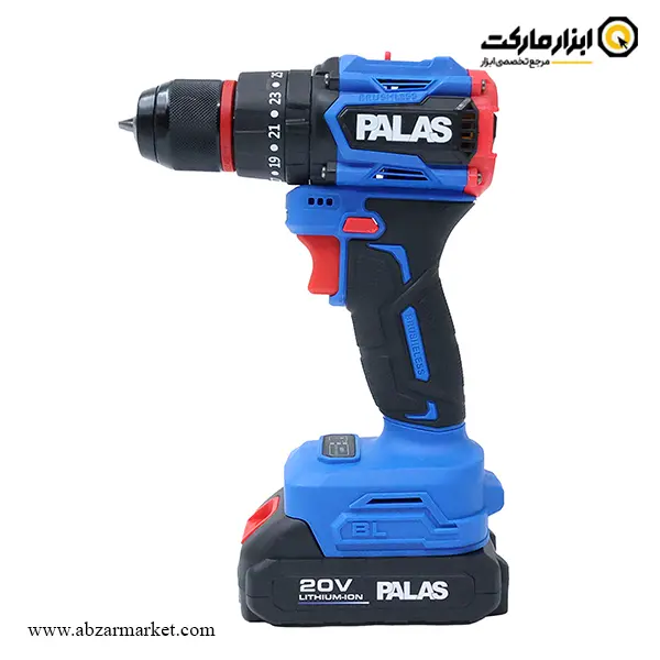 دریل شارژی چکشی پالاس براشلس 20 ولت 2 باتری مدل P2420