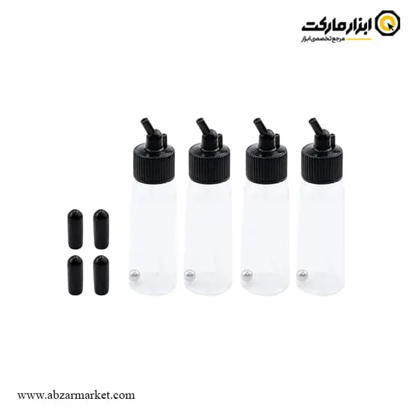 ست مخزن ایربراش APT پلاستیکی 4 عددی مدل AP-10335C