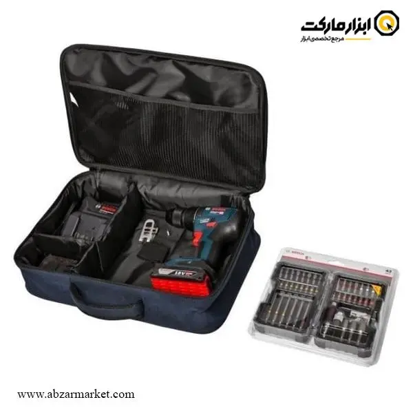 کیت دریل شارژی بوش براشلس 18 ولت 47 پارچه مدل GSR 18V-50 Extra