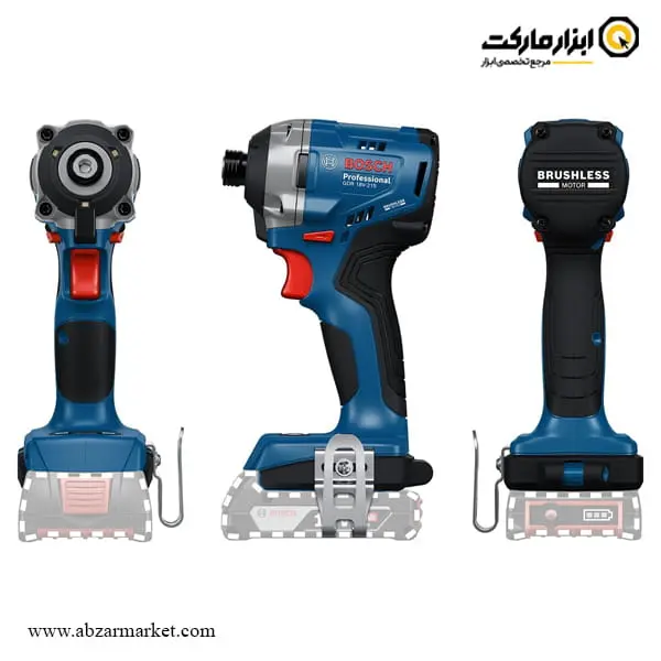 پیچ گوشتی شارژی ضربه ای بوش براشلس 18 ولت مدل GDR 18V-215 بدون باتری