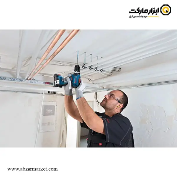 دریل شارژی چکشی بوش براشلس 18 ولت 2 باتری مدل GSB 18V-65