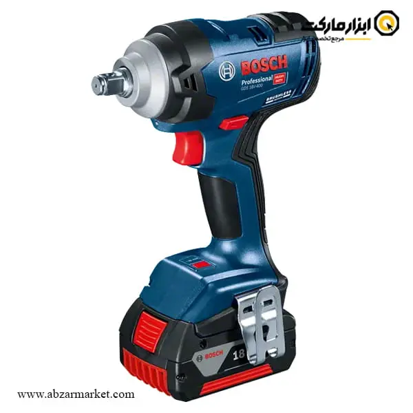 بکس شارژی بوش 1/2 اینچ براشلس 18 ولت 2 باتری مدل GDS 18V-400