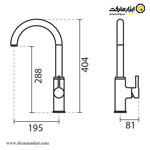 شیر ظرفشویی تاپ لاین کی دبلیو سی مدل زئوس