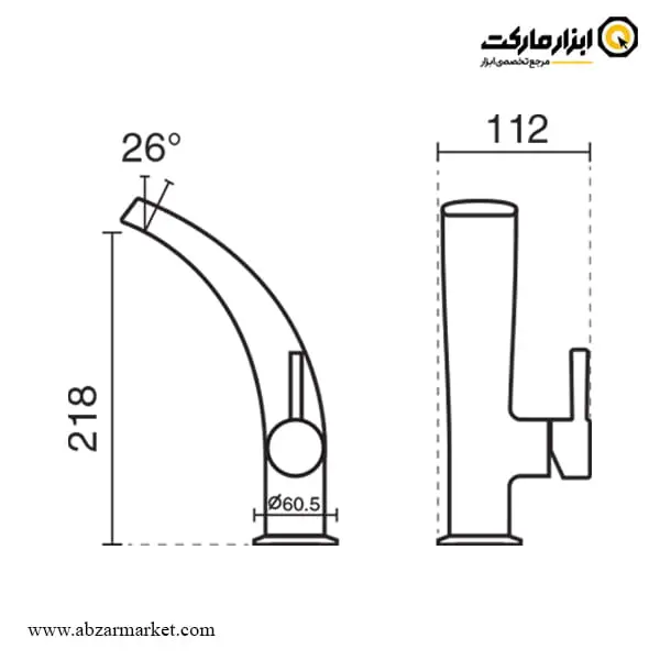 شیر روشویی کی دبلیو سی مدل زئوس