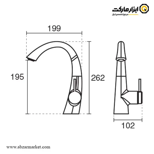 شیر روشویی کی دبلیو سی مدل زو
