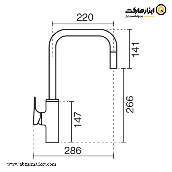 شیر ظرفشویی پول دان کی دبلیو سی مدل ورونا
