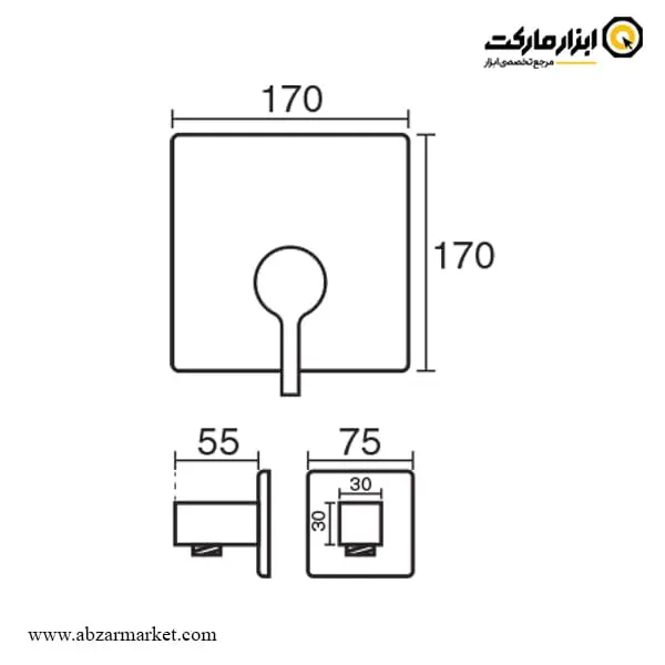 شیر سرویس بهداشتی توکار کی دبلیو سی مدل آوا