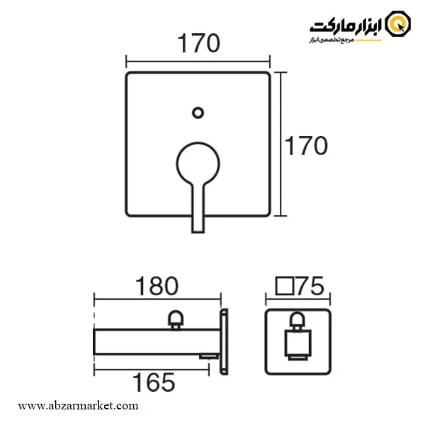 شیر حمام توکار کی دبلیو سی مدل آوا تیپ 4