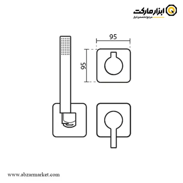 شیر حمام توکار کی دبلیو سی مدل متیس تیپ 3