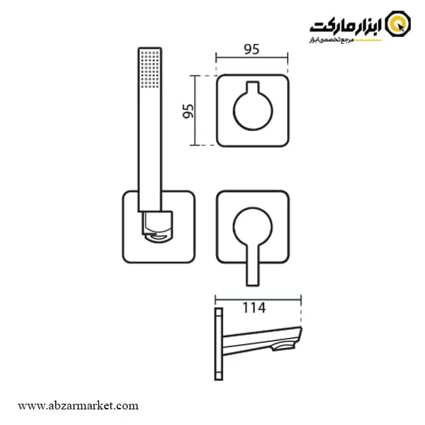 شیر حمام توکار کی دبلیو سی مدل متیس تیپ 4