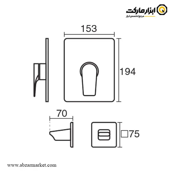 شیر سرویس بهداشتی توکار کی دبلیو سی مدل ورونا