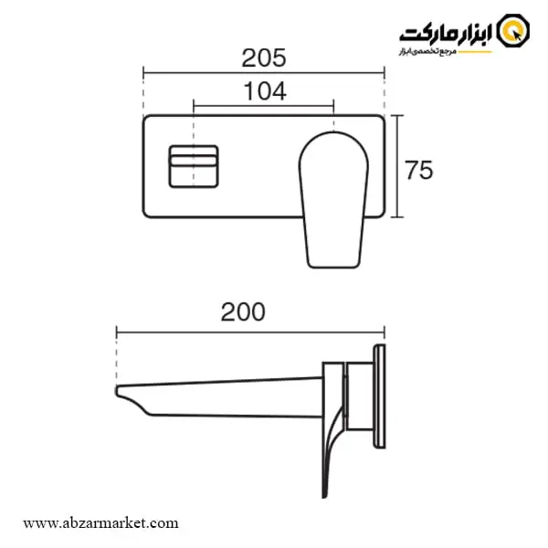 شیر روشویی توکار کی دبلیو سی مدل ورونا تیپ 1