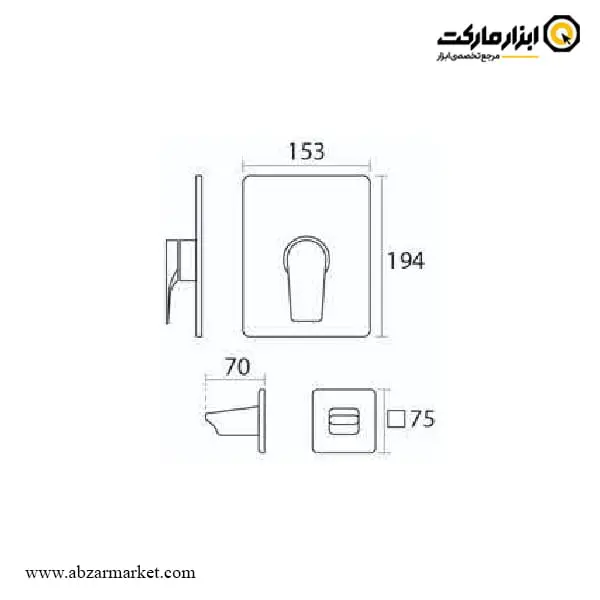 شیر حمام توکار کی دبلیو سی مدل ورونا تیپ 2