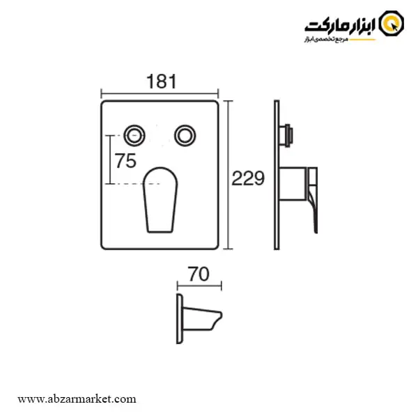 شیر حمام توکار کی دبلیو سی مدل ورونا تیپ 3