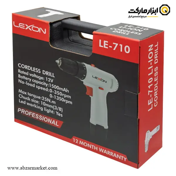 دریل شارژی لکسون لیتیوم 12 ولت مدل LE-710 دریل شارژی لکسون لیتیوم 12 ولت مدل LE-710