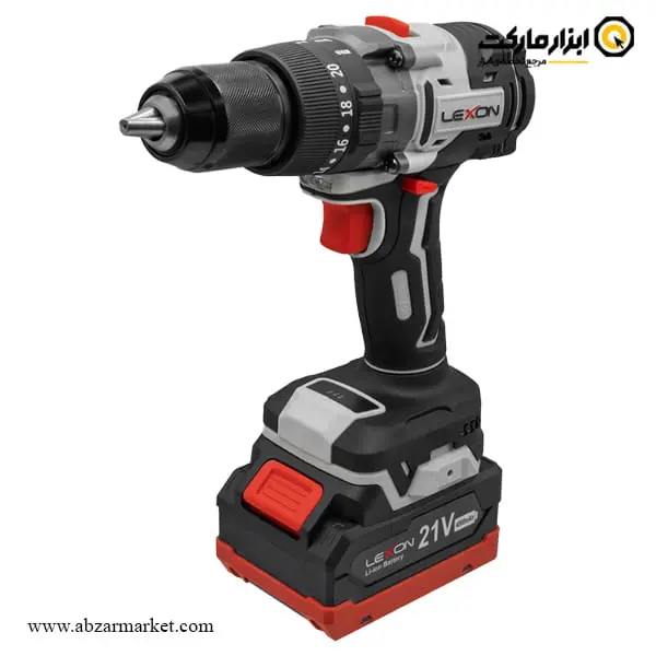 دریل شارژی چکشی لکسون براشلس لیتیوم 21 ولت 2 باتری مدل LE-5809T