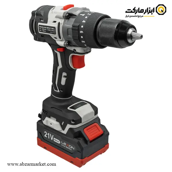 دریل شارژی چکشی لکسون براشلس لیتیوم 21 ولت 2 باتری مدل LE-5809T