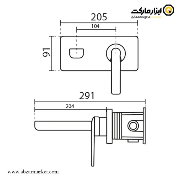 شیر روشویی توکار کی دبلیو سی مدل دومو 2