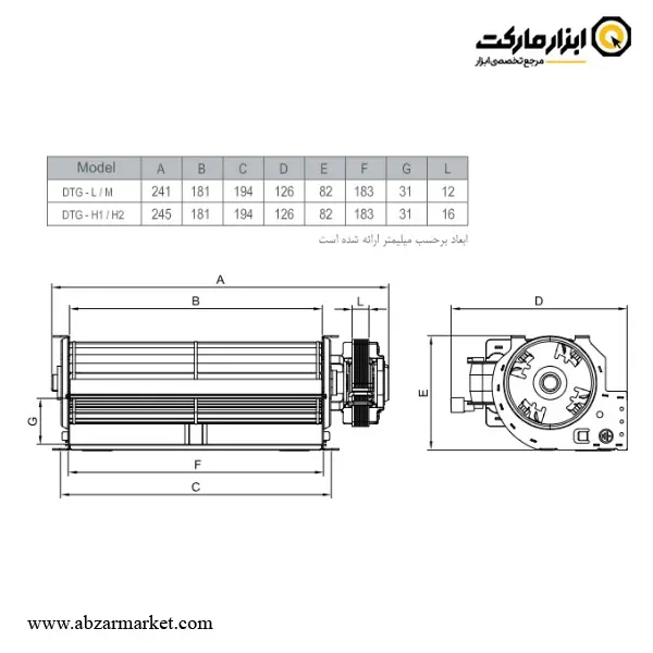 فن تانژانت دمنده سری DTG