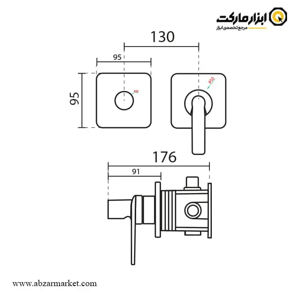 شیر سرویس بهداشتی توکار کی دبلیو سی مدل دومو 2
