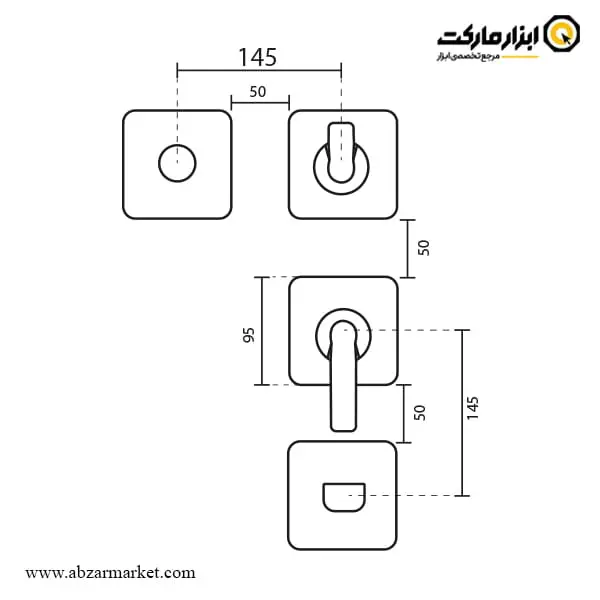 شیر حمام توکار کی دبلیو سی مدل دومو 2 تیپ 4
