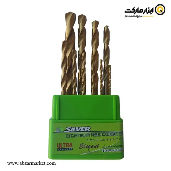ست مته طلایی تیتانیوم سیلور 10 عددی مدل GT-BT10