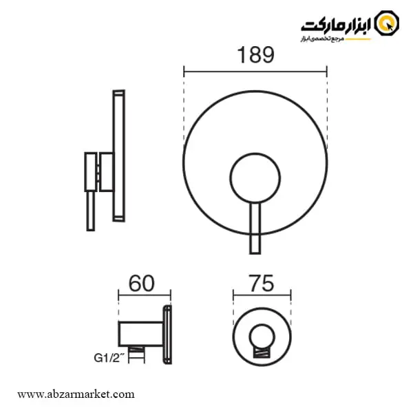 شیر سرویس بهداشتی توکار کی دبلیو سی مدل زو