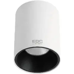 چراغ سقفی روکار بدنه سفید EDC استوانه رویه 7.4 سانت 12 وات