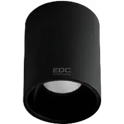 چراغ سقفی روکار بدنه مشکی EDC استوانه رویه 7.4 سانت 12 وات