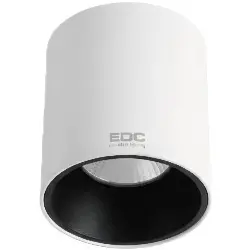 چراغ سقفی روکار بدنه سفید EDC استوانه رویه 9.4 سانت 20 وات