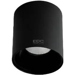 چراغ سقفی روکار بدنه مشکی EDC استوانه رویه 9.4 سانت 20 وات