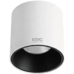 چراغ سقفی روکار بدنه سفید EDC استوانه رویه 11.3 سانت 30 وات