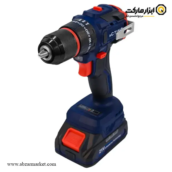 دریل شارژی چکشی اکتیو براشلس لیتیوم 21 ولت 2 باتری مدل AC-3221BL