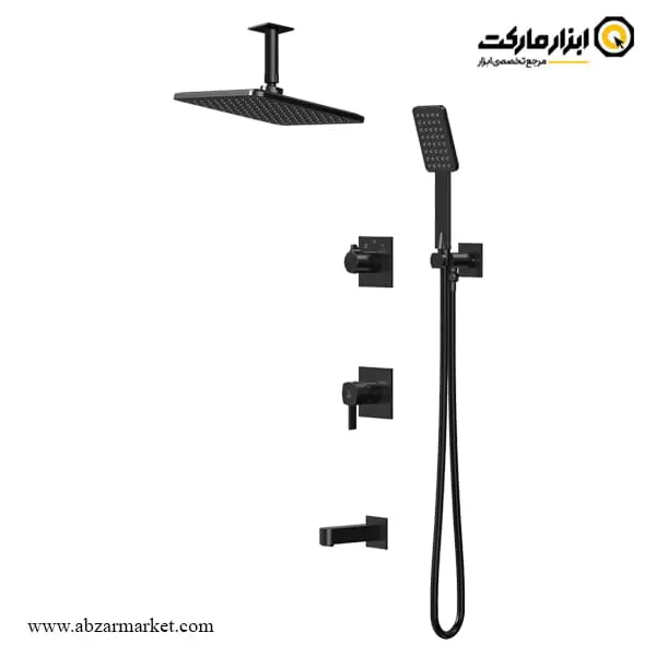 شیر حمام توکار کاویان سردوش سقفی مدل ساتین