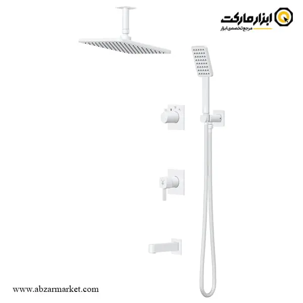 شیر حمام توکار کاویان سردوش سقفی مدل ساتین