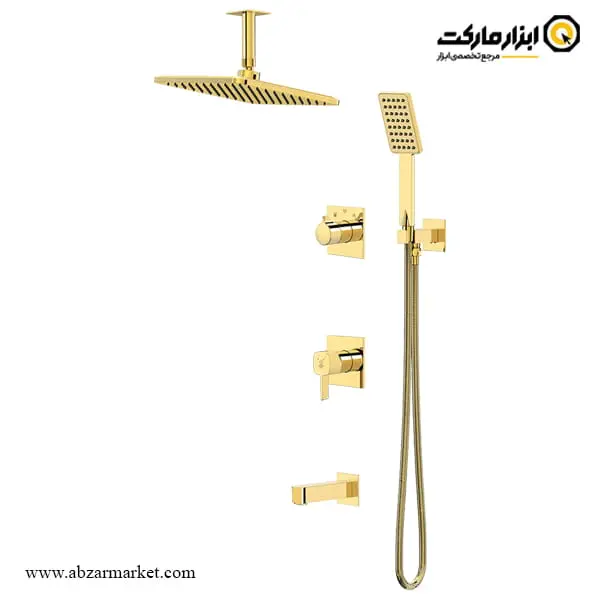 شیر حمام توکار کاویان سردوش سقفی مدل ساتین