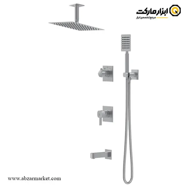 شیر حمام توکار کاویان سردوش سقفی مدل ساتین