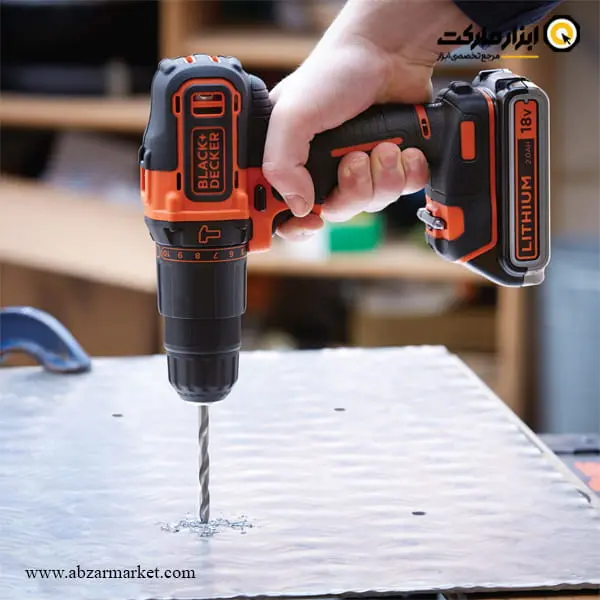 کیت دریل شارژی چکشی بلک اند دکر 18 ولت 37 پارچه مدل BDCHD18B2FC-QW