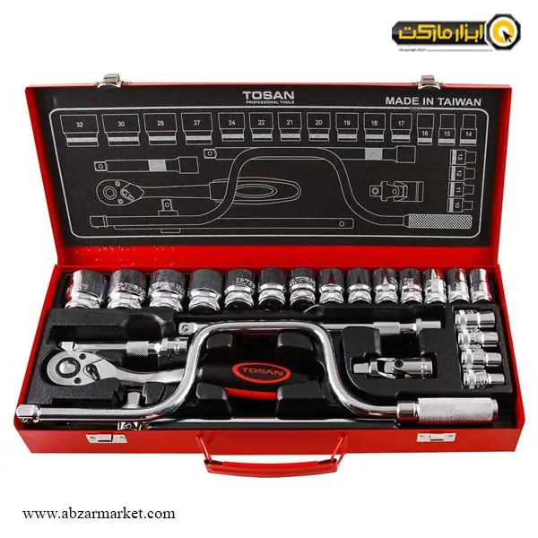 جعبه بکس توسن 24 پارچه 1/2 اینچ مدل T1252-24M-6