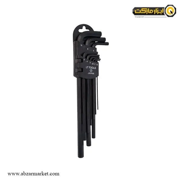 آچار آلن شش گوش لایت کارتی بلند 9 عددی مدل KDH-100