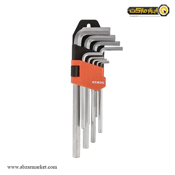 آچار آلن شش گوش کندو کارتی بلند 9 عددی مدل 20732