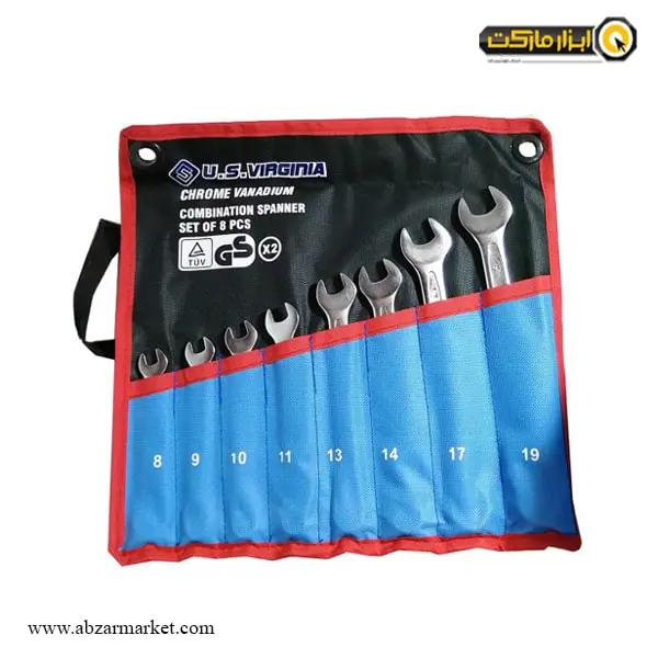 ست آچار یک سر رینگ یک سر تخت یو اس ویرجینیا 8 عددی