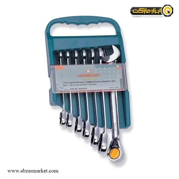 ست آچار یک سر رینگ جغجغه ای ضامن دار جانزوی 7 عددی مدل W60107S ست آچار یک سر رینگ جغجغه ای ضامن دار جانزوی 7 عددی مدل W60107S