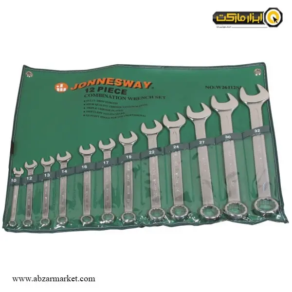 ست آچار یک سر تخت یک سر رینگ جانزوی 12 عددی مدل W26112SA