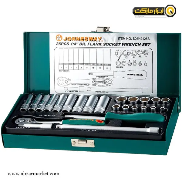 جعبه بکس جانزوی 25 پارچه 1/4 اینچ مدل S04H2125S جعبه بکس جانزوی 25 پارچه 1/4 اینچ مدل S04H2125S